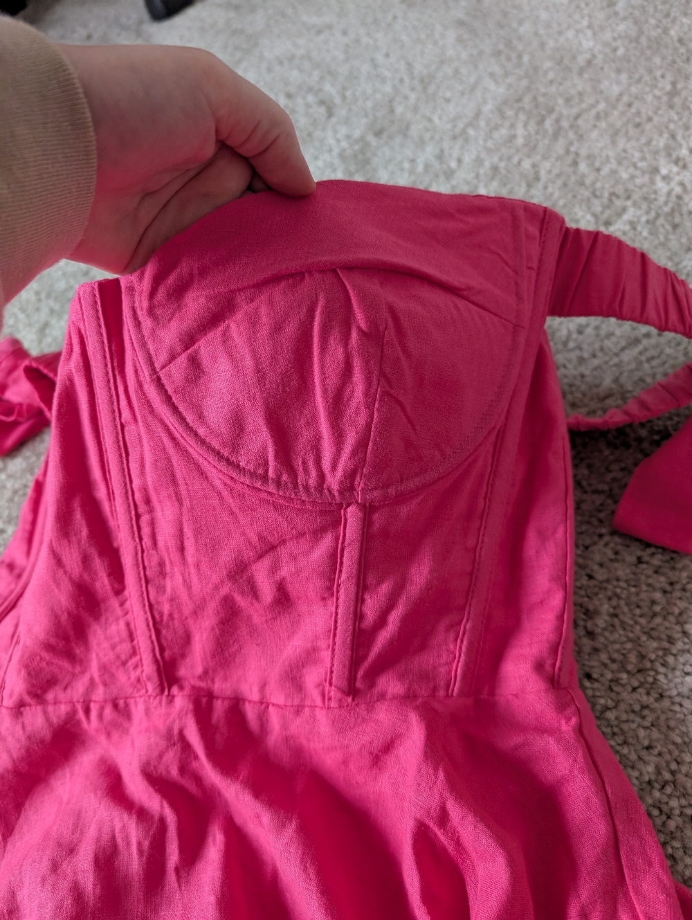 NWT Megan Moroney Mini Off the Shoulder Hot Pink Dress Small - Picture 12 of 13